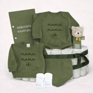 Luiertaart - Mama mama ik - Legergroen - Twee mama's