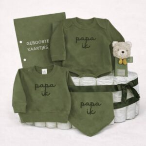 Luiertaart - Papa ik - Legergroen - (Bewust) Alleenstaande Vader